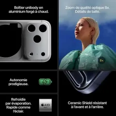 Apple iPhone 17 Pro - Apple A19 Pro Hexa-Core - 256 Go - Ecran Super Retina XDR OLED 6.3" - iOS 26 - Orange Cosmique