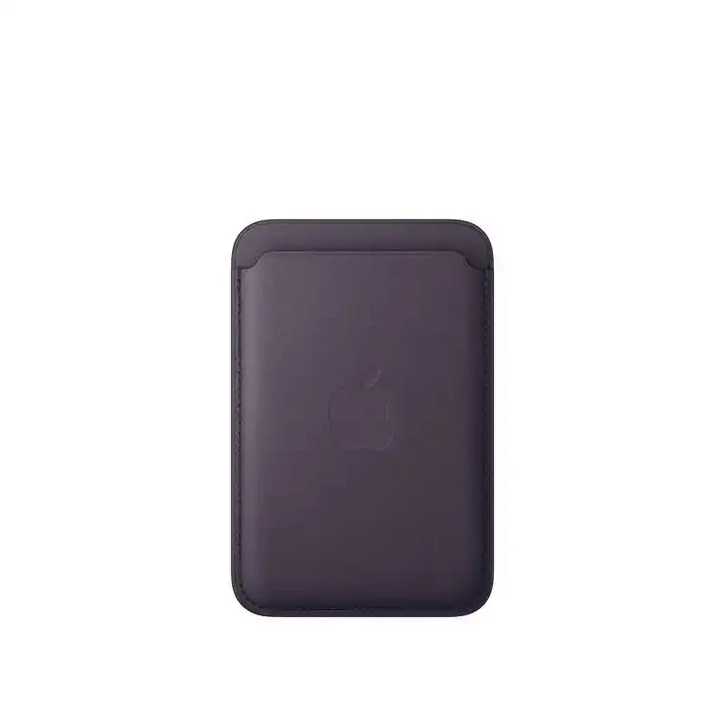 Apple Porte-cartes en tissage fin pour iPhone avec MagSafe - Signé Apple - tissu micro-sergé résistant - Violet nuit