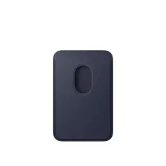 Apple Porte-cartes en tissage fin pour iPhone avec MagSafe - Signé Apple - tissu micro-sergé résistant - Bleu Marine