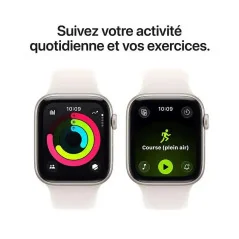 Apple Watch SE 3 GPS + Cellulaire - 44 mm - Aluminium Lumière Stellaire - Bracelet Sport Lumière Stellaire M/L