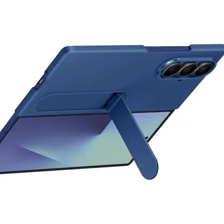 Samsung Coque en silicone avec lanière bleu Galaxy Fold7 (+ film de protection anti-reflet) EF-MF966