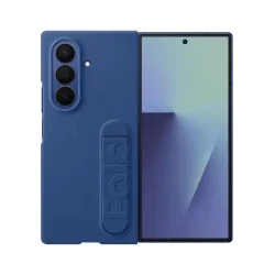 Samsung Coque en silicone avec lanière bleu Galaxy Fold7 (+ film de protection anti-reflet) EF-MF966