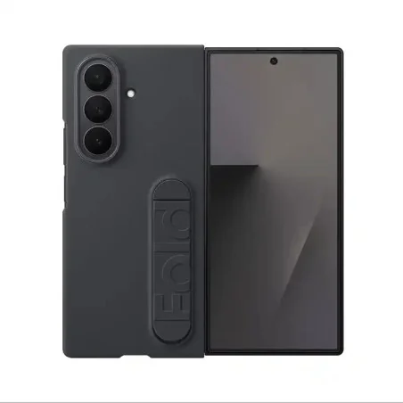 Samsung la Coque en silicone avec lanière noir (+ film de protection anti-reflet) pour Galaxy Fold7