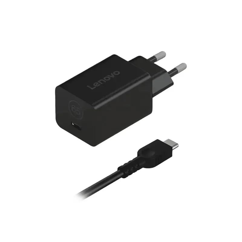 Lenovo GaN Nano 65 W Adaptateur - 100 à 240 V/1,5 A 50 à 60 Hz - ThinkPad (T, P, L, X, Edge) Yoga IdeaPad Chromebook Flex