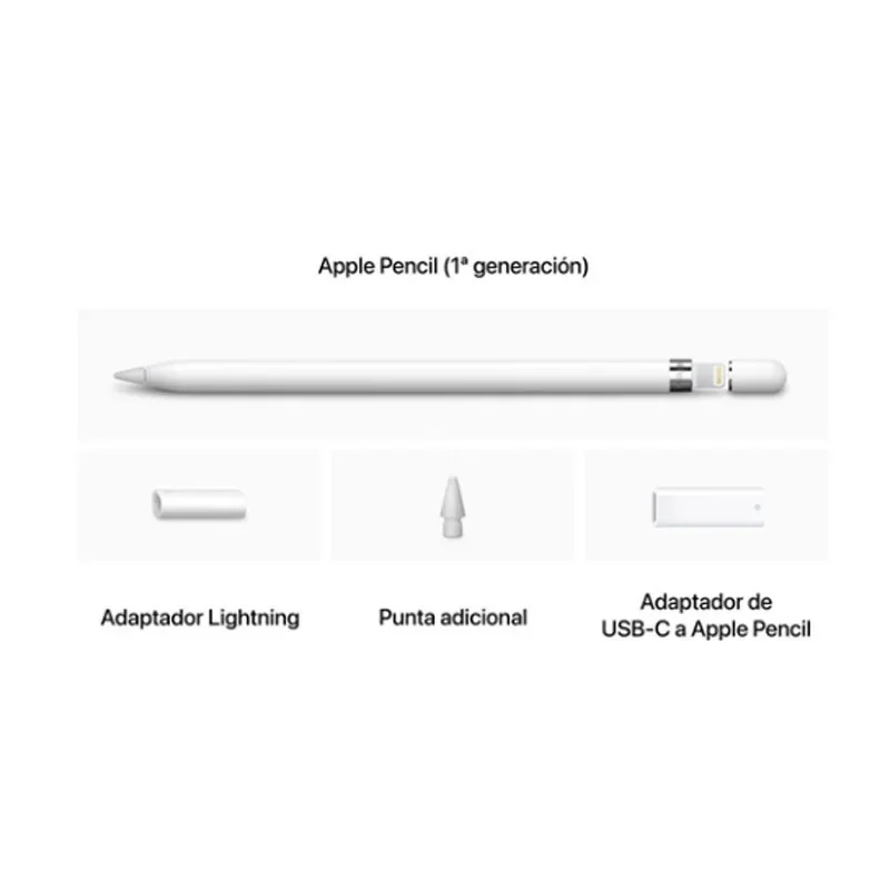 Apple Pencil - Original Apple - 1ère génération - Bluetooth & connecteur lightning - 175,7 mm