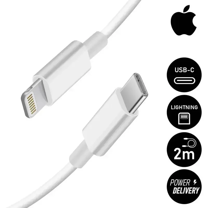 Apple Câble - Original Apple - USB-C vers Lightning (2m) Pour iPhone, iPod, iPad, Mac & Airpods