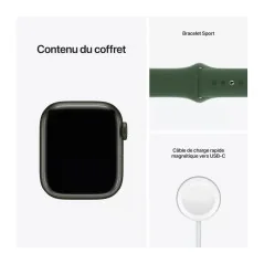 Apple Watch Series 7 GPS - Boîtier en aluminium Vert 41 mm - Bracelet sport Verte