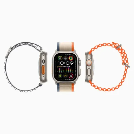 Apple Watch Ultra 2 GPS + Cellulaire - Boitier Titane Naturel 49 mm - Ocean Orange