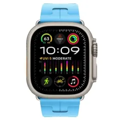 Apple Watch Ultra 2 GPS + Cellulaire - Boîtier Titane 49 mm - sport Kilim Bleu Céleste