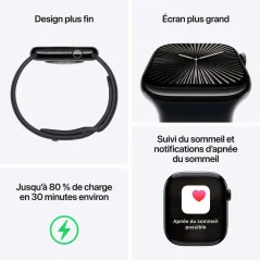 Apple Watch Series 10 GPS - Boîtier en aluminium Or Rose 42 mm - Bracelet sport