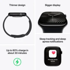 Apple Watch Series 10 GPS + Cellulaire - aluminium Argent 42 mm - Bracelet sport