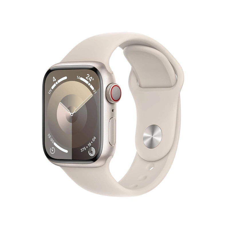 Apple Watch Séries 9 - GPS + Cellulaire - aluminium - Lumière stellaire - 41 mm - Bracelet sport
