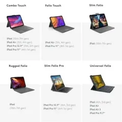 Apple Etui Clavier - Combo Touch de Logitech iPad 7e , 8e et 9e  génération