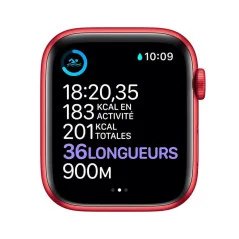 Apple Watch Série 6 GPS - Boîtier en aluminium rouge 40 mm - Bracelet sport