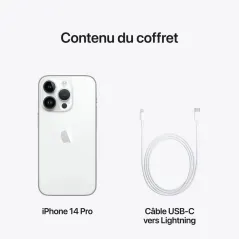 Apple iPhone 14 Pro - 512Go - 6,1 pouces - Poids 206g - Argent  - Garantie 1an