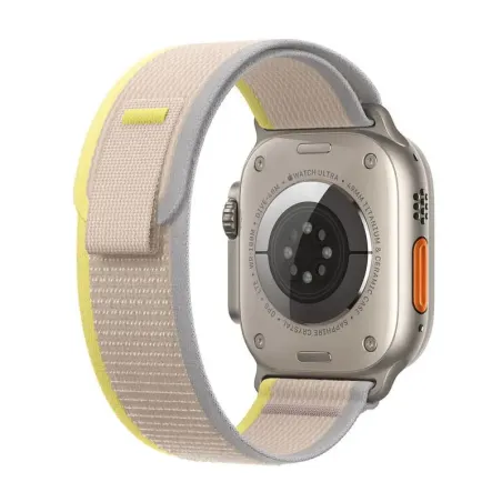 Apple Watch Ultra GPS + Cellulaire - Boîtier Titane 49mm - Boucle Trail Jaune / Beige