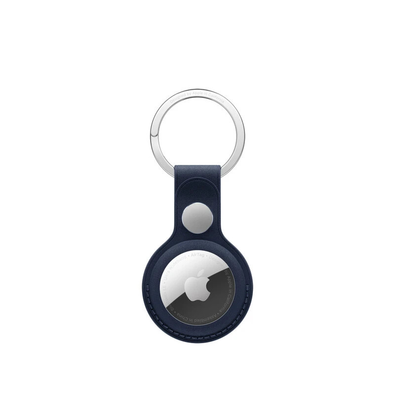 Apple Accessoire - Original Apple - Porte-clés à tissage fin pour AirTag – L’acier inoxydable - Bleu