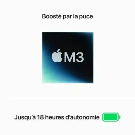 Apple MacBook Air 13,6" Puce M3 - 256Go SSD - 16 Go RAM - Minuit - Garantie 1 An