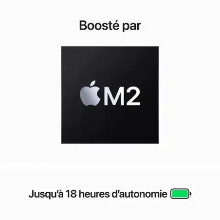 Apple MacBook Air 15.3'' Puce M2 256 Go SSD 8 Go RAM CPU 8 cœurs GPU 10 cœurs Argent - Garantie 1 An