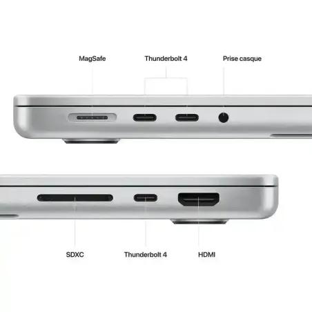 Apple MacBook Pro 16'' - Puce M2 Pro - 512 Go SSD - 16 Go RAM - CPU 12 cœurs GPU 19 cœurs - Argent - Garantie 1 An