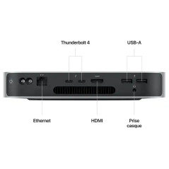 Apple Mac Mini - 256 Go SSD - 8 Go RAM - M2 - CPU 8 - GPU 10 - Argent - Garantie 1 An