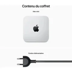 Apple Mac Mini - 256 Go SSD - 8 Go RAM - M2 - CPU 8 - GPU 10 - Argent - Garantie 1 An