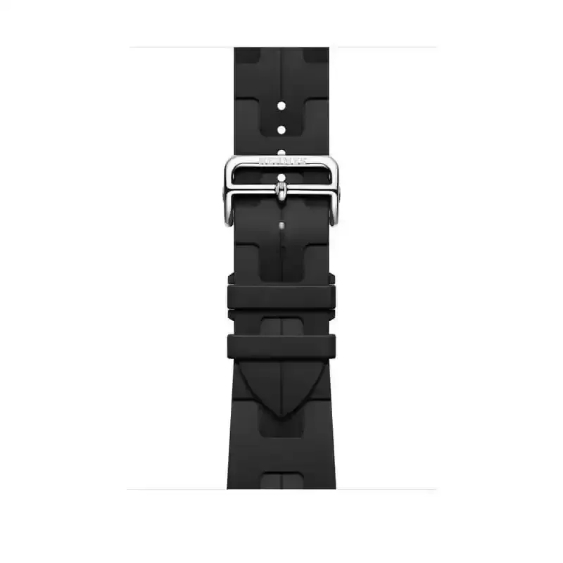 Apple Watch Bracelet sportif Hermès - Signé Apple Original - 46 mm - Forme de H - Couleur Simple Tour Kilim Noir