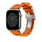 Apple Watch Bracelet Sportif Hermès - Signé Apple - 46 mm - Forme H - Couleur Simple Tour Kilim Orange