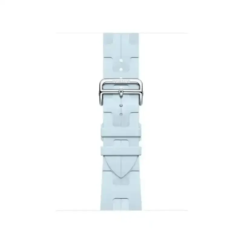 Apple Watch Bracelet Hermès -  Signé Apple - 42 mm - Couleur Simple Tour Kilim Bleu Acier