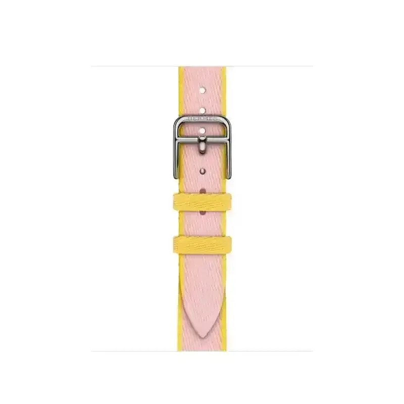 Apple Watch Bracelet Hermès - 42 mm - Couleur Simple Tour Twill Jump Attelage Rose Sakur
