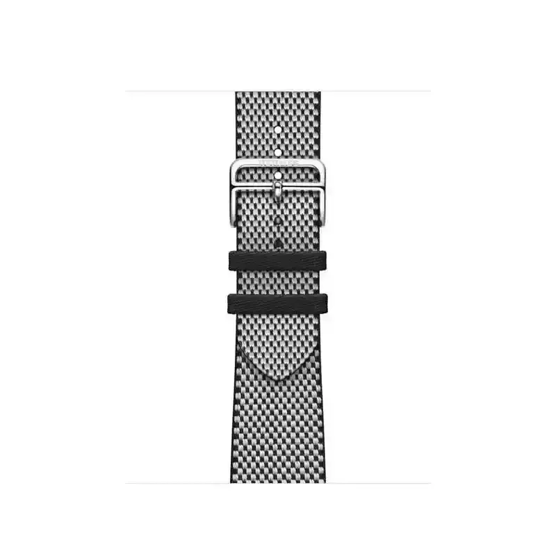 Apple Watch Bracelet Hermès - Signé Apple Original - 42 mm - Couleur Simple Tour Toile H Noir/Écru