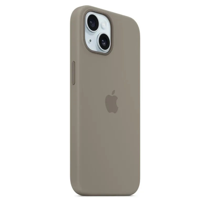 Apple Accessoire - Étui Original - Étui en silicone avec MagSafe pour iPhone 15 Plus - Couleur Argile