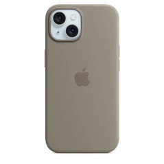 Apple Accessoire - Étui Original - Étui en silicone avec MagSafe pour iPhone 15 Plus - Couleur Argile