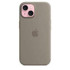 Apple Accessoire - Étui Original - Étui en silicone avec MagSafe pour iPhone 15 Plus - Couleur Argile