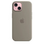 Apple Accessoire - Étui Original - Étui en silicone avec MagSafe pour iPhone 15 Plus - Couleur Argile
