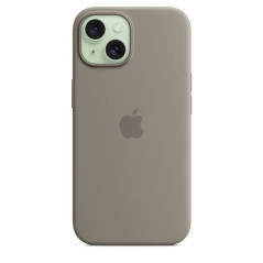 Apple Accessoire - Étui Original - Étui en silicone avec MagSafe pour iPhone 15 Plus - Couleur Argile