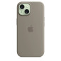 Apple Accessoire - Étui Original - Étui en silicone avec MagSafe pour iPhone 15 Plus - Couleur Argile