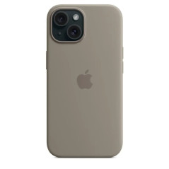 Apple Accessoire - Étui Original - Étui en silicone avec MagSafe pour iPhone 15 Plus - Couleur Argile