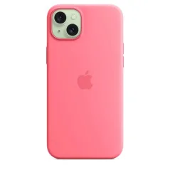 Apple Accessoire - Étui Original - Étui en silicone avec MagSafe pour iPhone 15 Plus - Rose
