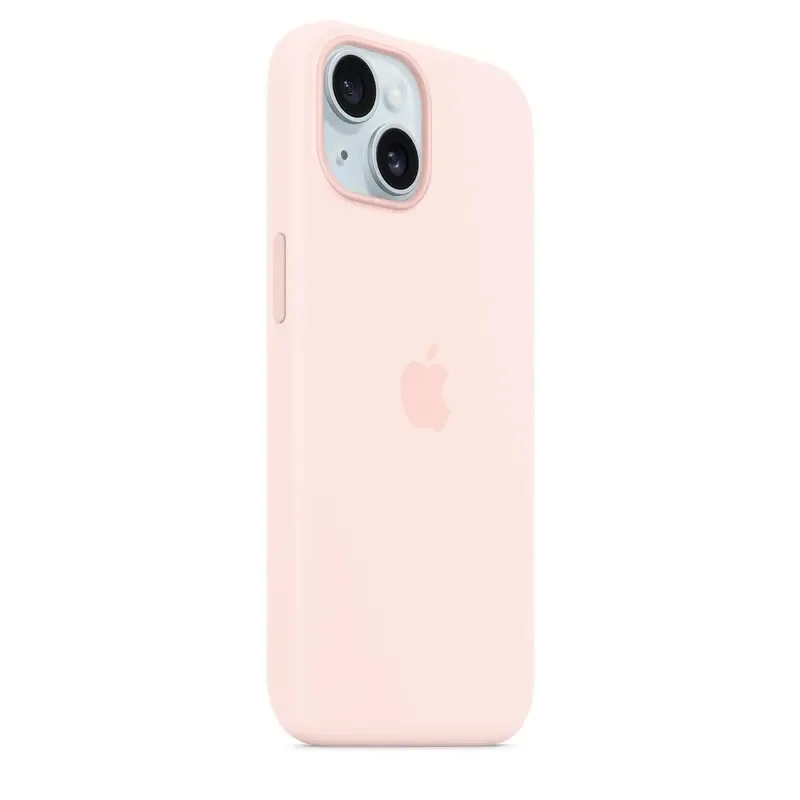 Apple Accessoire - Étui Original - Étui en silicone avec MagSafe pour iPhone 15 Plus - Rose dragée