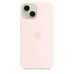 Apple Accessoire - Étui Original - Étui en silicone avec MagSafe pour iPhone 15 Plus - Rose dragée