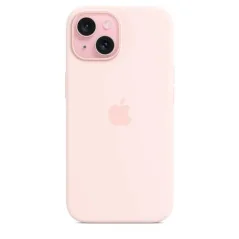 Apple Accessoire - Étui Original - Étui en silicone avec MagSafe pour iPhone 15 Plus - Rose dragée