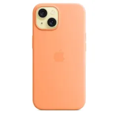 Apple Accessoire - Étui Original - Étui en silicone avec MagSafe pour iPhone 15 Plus - à l’orange