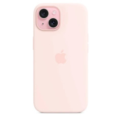 Apple Accessoire - Étui Original - Étui en silicone avec MagSafe pour iPhone 15 - Rose dragée