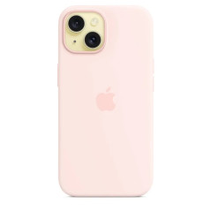 Apple Accessoire - Étui Original - Étui en silicone avec MagSafe pour iPhone 15 - Rose dragée