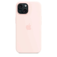 Apple Accessoire - Étui Original - Étui en silicone avec MagSafe pour iPhone 15 - Rose dragée