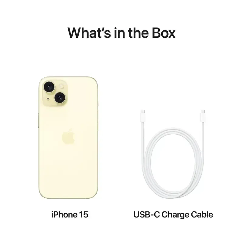 Apple iPhone 15 - 256Go - 6,1 Pouces - 171g - Jaune - Neuf - Garantie 1an