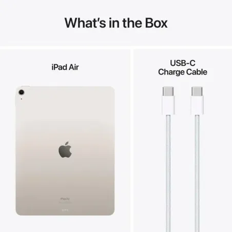Apple iPad Air 6 - 11 pouces - Wi Fi + 5G - 256Go Stockage - Puce M2 - Lumière stellaire - Garantie 1 An