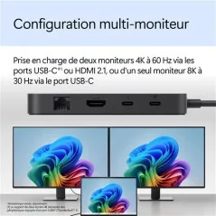 Microsoft Station d’accueil Surface USB4 entreprises compatible Windows, macOS - Noir