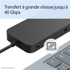 Microsoft Station d’accueil Surface USB4 entreprises compatible Windows, macOS - Noir